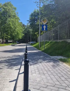 Słupek chodnikowy ozdobny | metalowy, kula, miejski, parkingowy